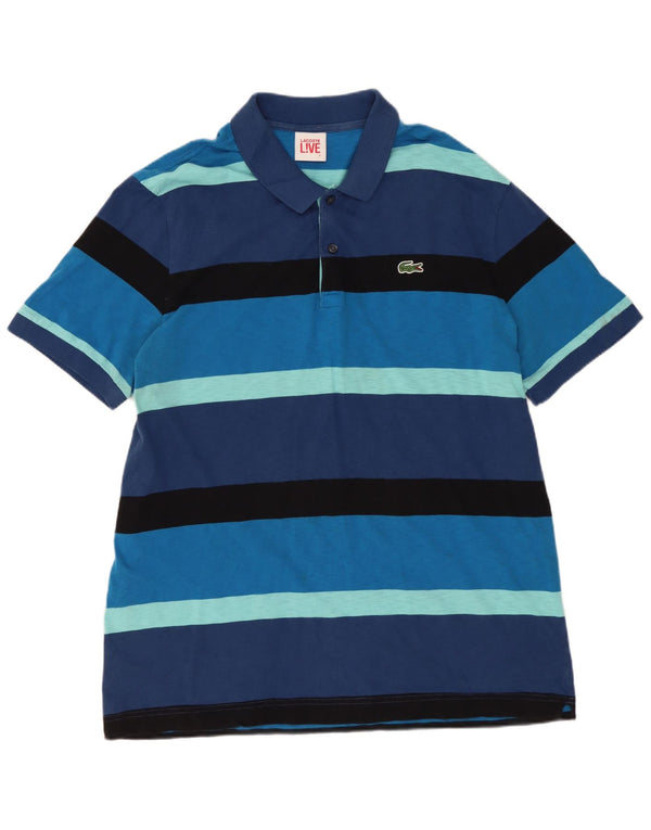 Polo da rugby da uomo LACOSTE taglia 7 2XL a righe blu