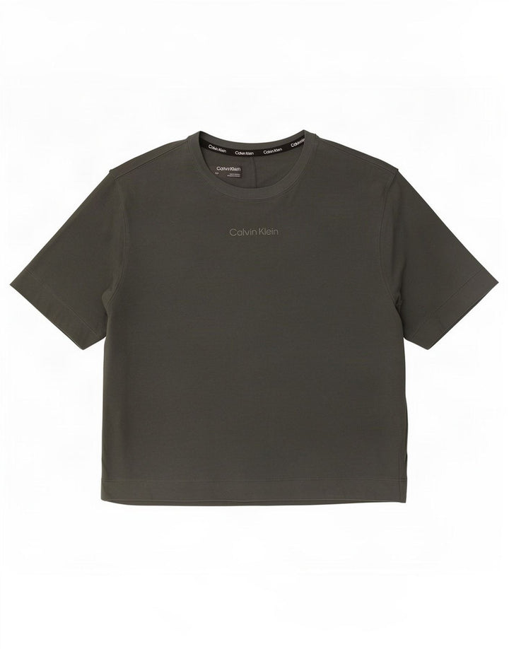 T-shirt da donna Calvin Klein Top UK 14 cotone grigio medio