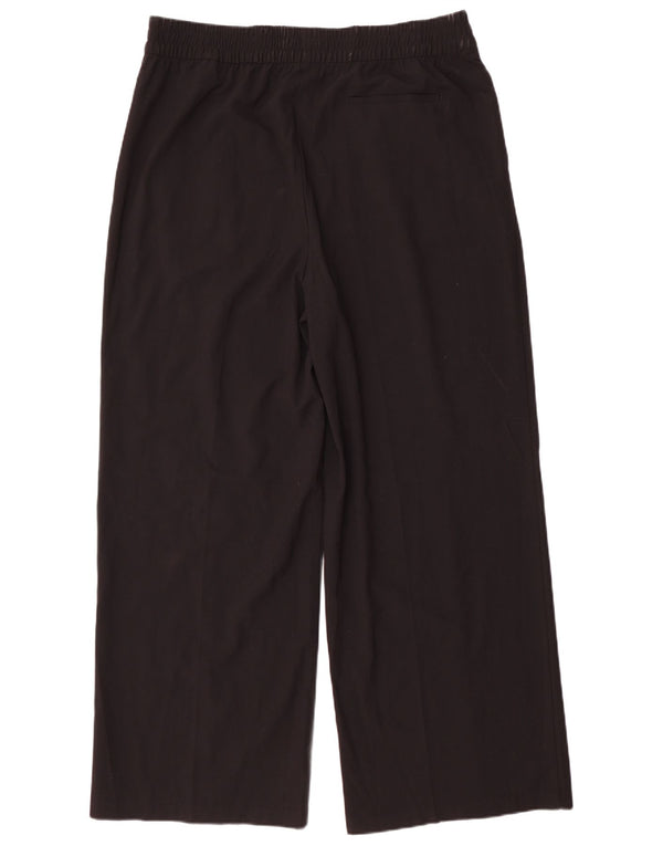 Pantaloni chino a gamba larga da donna Marks & Spencer UK 18 XL W38 L31 Nero