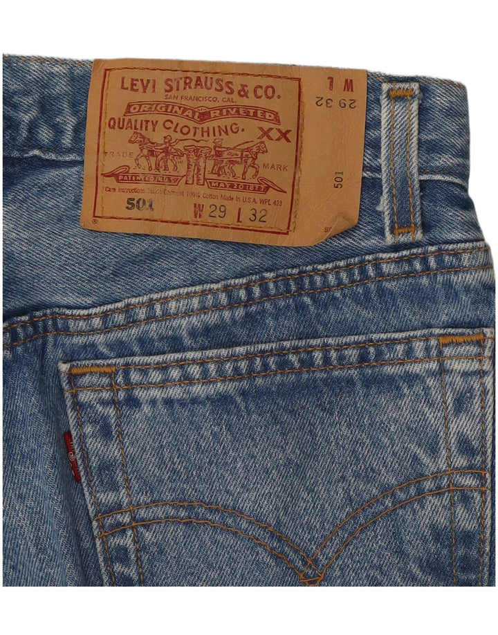 LEVI'S Womens 501 Slim Jeans W29 L32 Blue Cotton