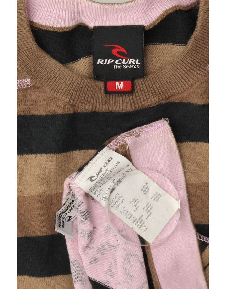 Rip Curl Top grafico da uomo a maniche lunghe in cotone a righe marrone medio