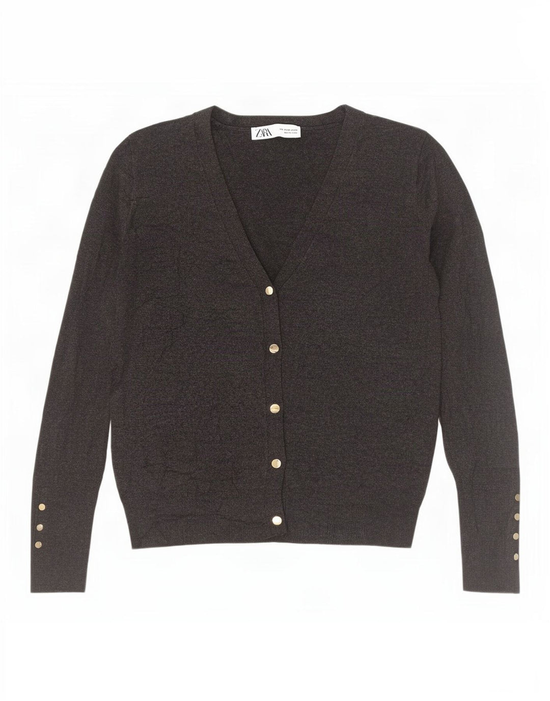 Maglione cardigan da donna Zara UK 12 Viscosa grigio medio