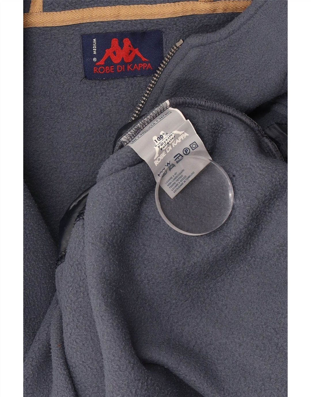 Maglione in pile da uomo Kappa con cappuccio e zip, blu medio, in poliestere