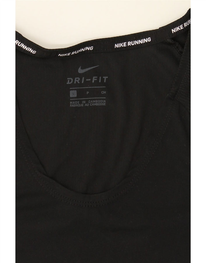NIKE Womens Dri Fit Graphic T-Shirt Top UK 10 Small Black Polyester Vintage Nike and Second-Hand Nike from Messina Hembry 