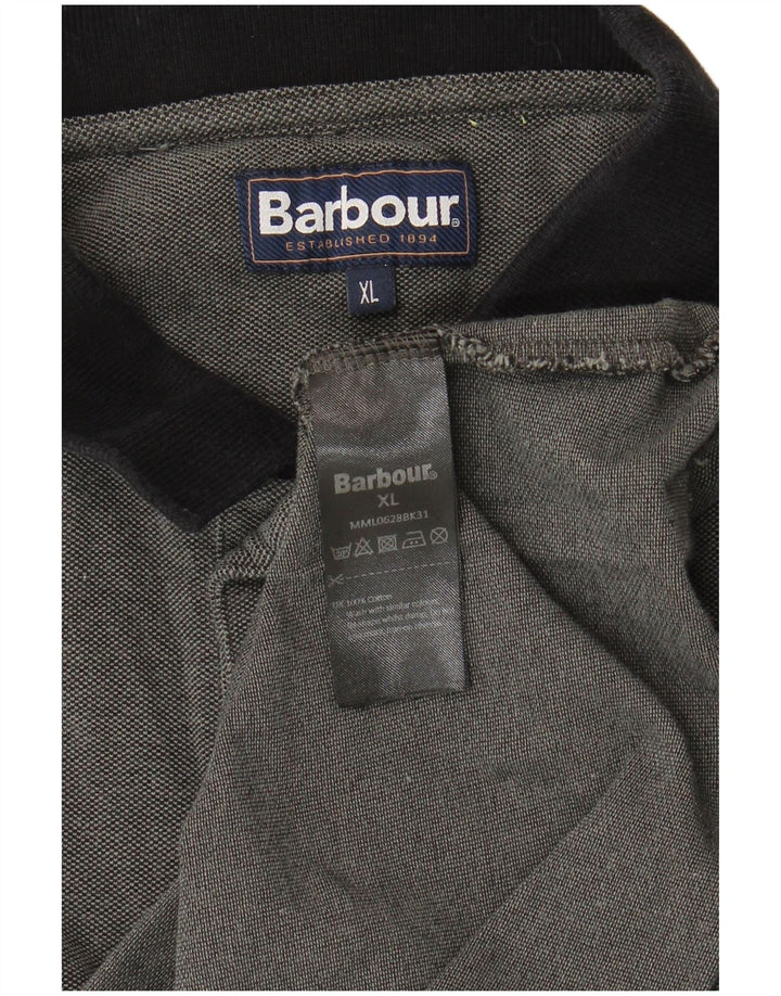 Polo da uomo Barbour XL in cotone grigio