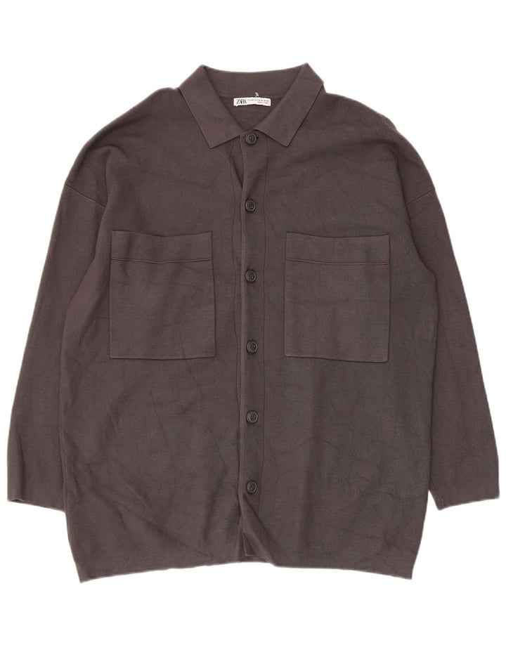Maglione cardigan da uomo Zara piccolo grigio