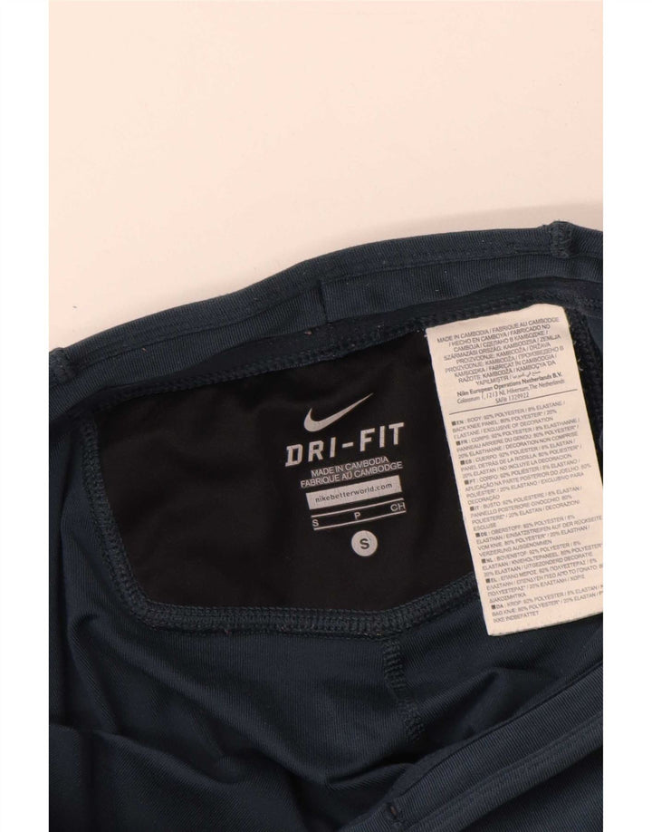 Leggings Nike Dri Fit da donna UK 8 Small Poliestere geometrico blu navy