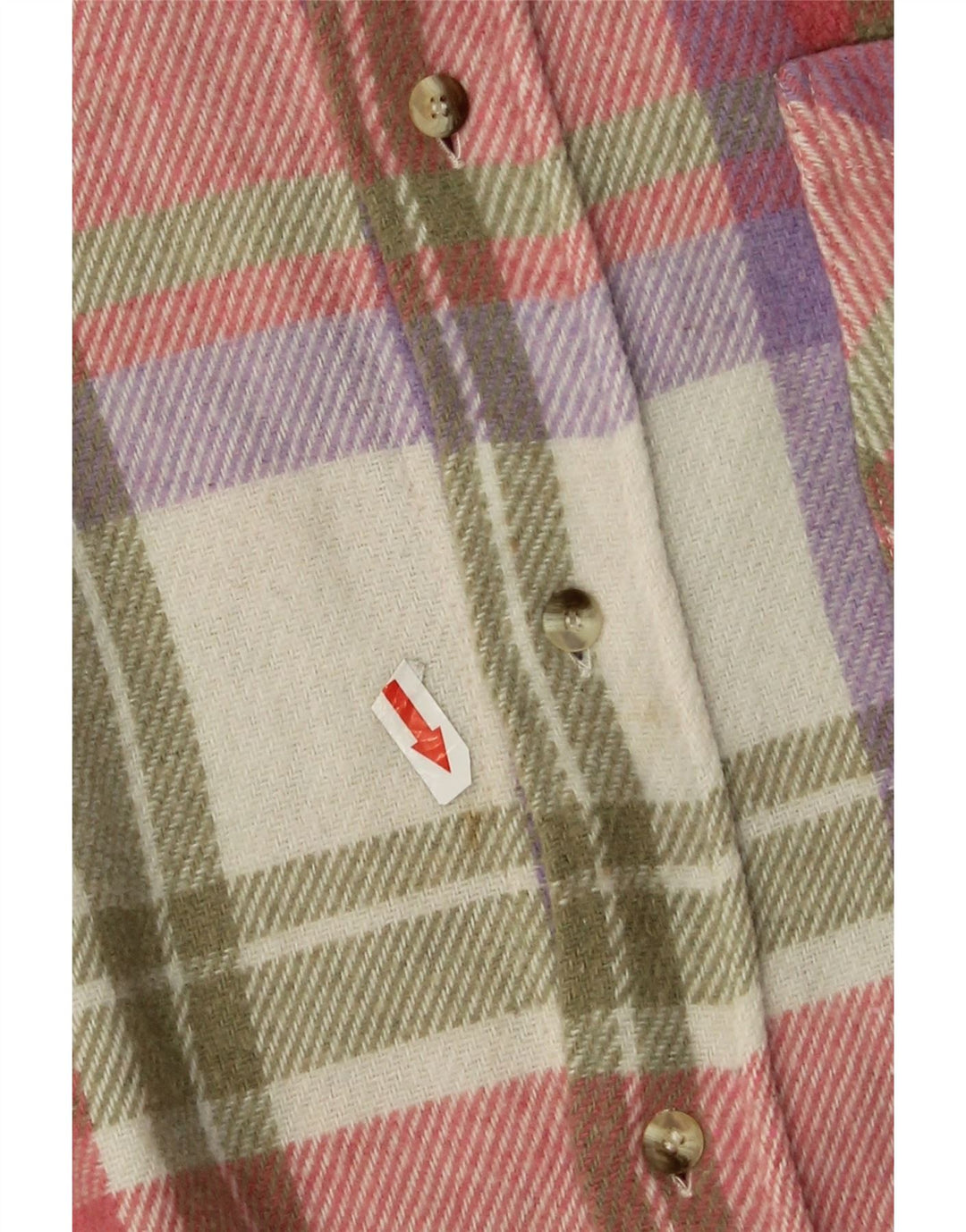 Camicia vintage da uomo in flanella, acrilico a quadri grandi rosa