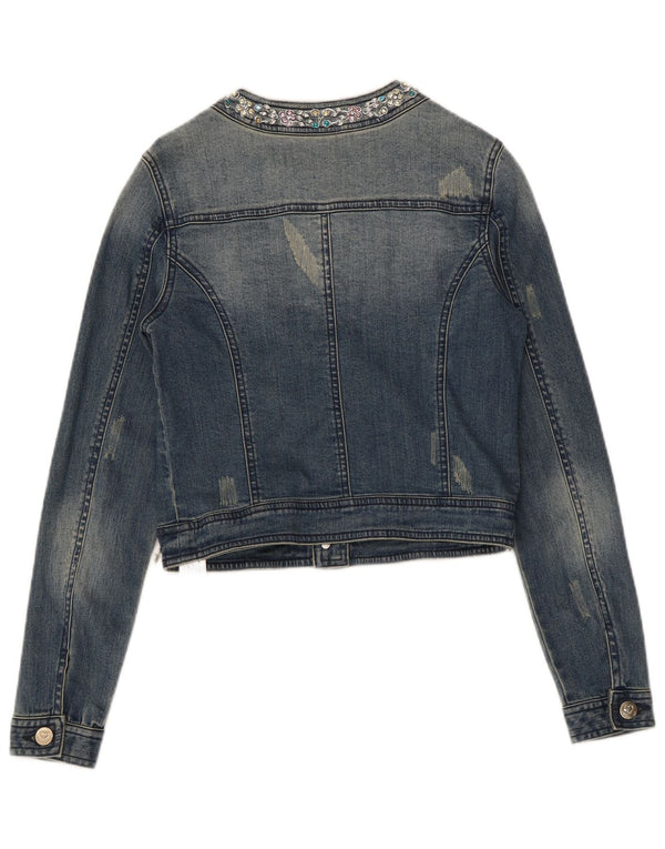 Simona Barbieri Giubbotto Jeans Bambina Twin-Set Crop 13-14 Anni Blu Cotone