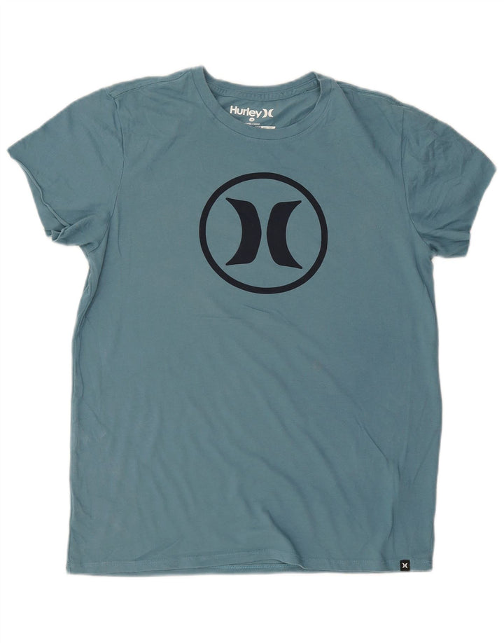 T-shirt grafica Hurley Dri Fit da uomo in cotone blu medio