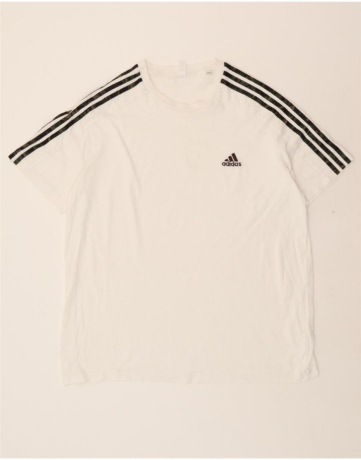 ADIDAS Mens T-Shirt Top XL White Vintage Adidas and Second-Hand Adidas from Messina Hembry 