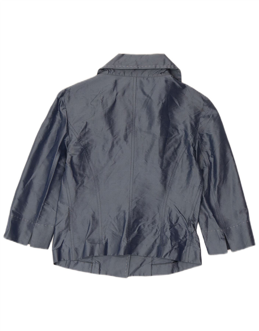 Giacca blazer a 3 bottoni da donna Penny Black UK 8 piccola seta blu navy
