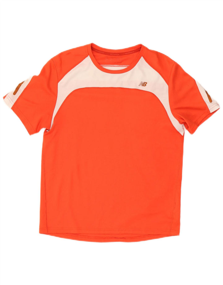 T-shirt da uomo New Balance Top in poliestere color block arancione medio