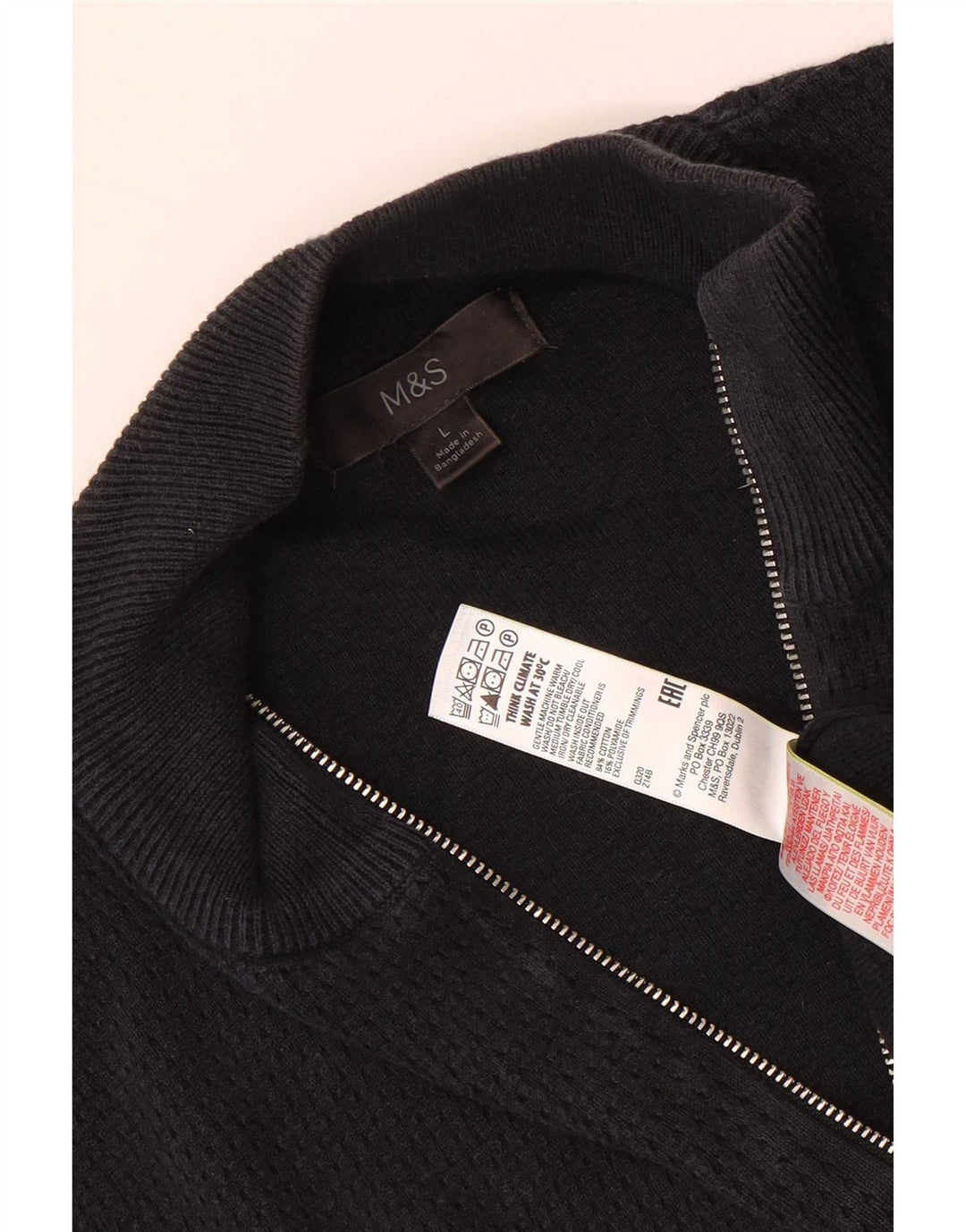 Maglione cardigan da uomo Marks & Spencer grande cotone nero