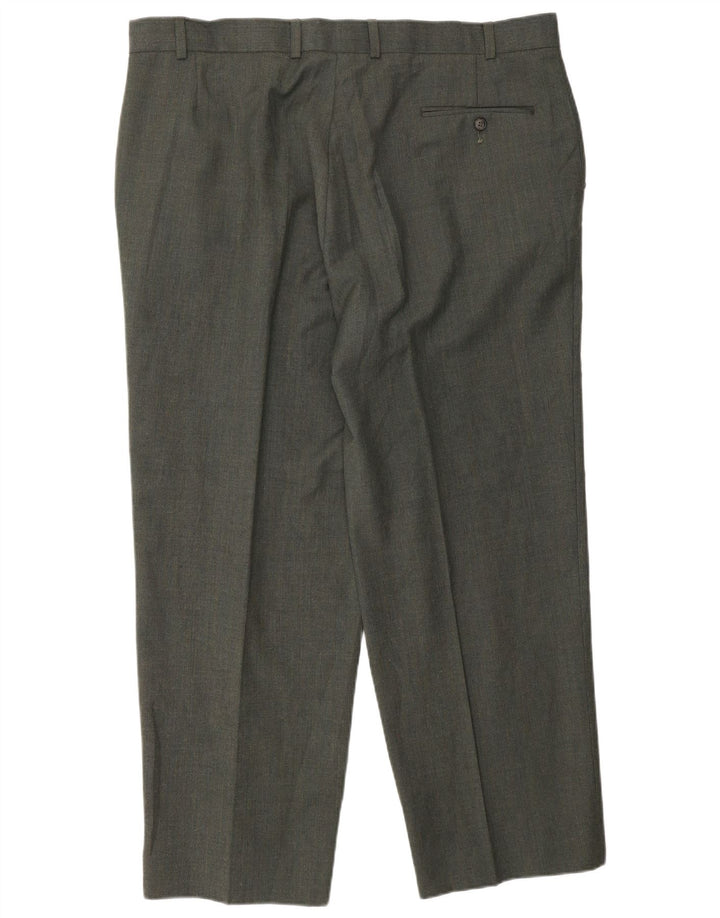 Pantaloni da abito dritti Marks & Spencer da uomo St. Michael W40 L29 verdi