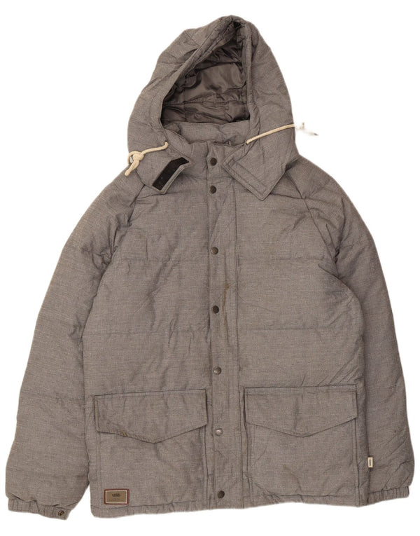 Giacca imbottita con cappuccio da uomo VANS UK 38 Nylon grigio medio