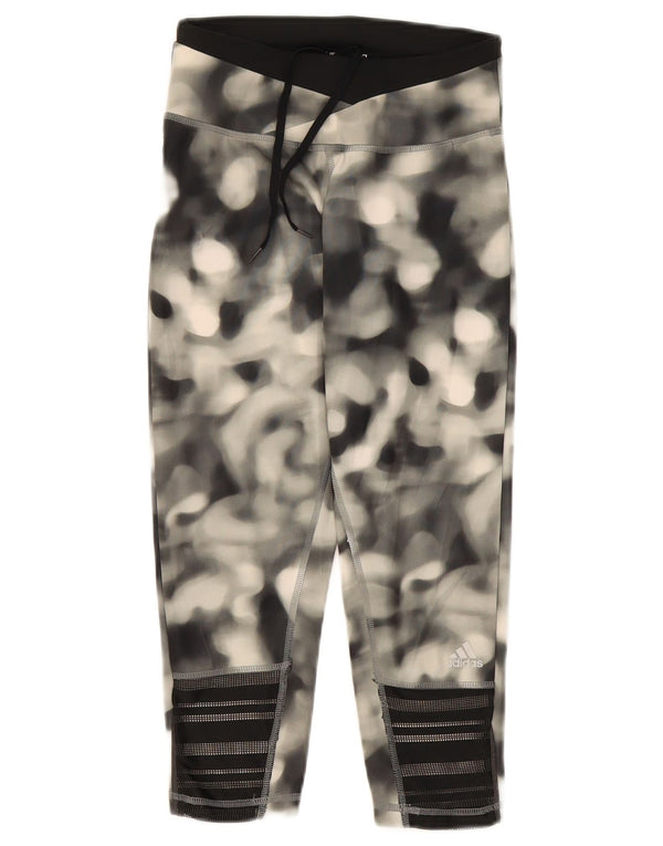Leggings Adidas Supernova Capri da donna UK 4/6 XS poliestere tie dye grigio
