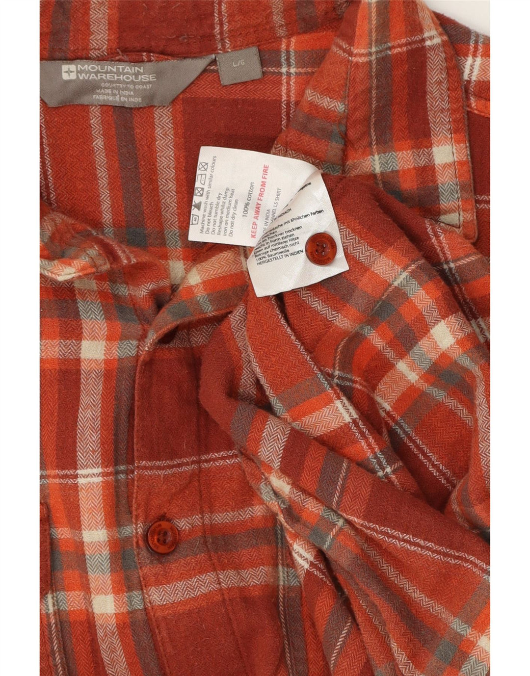 MOUNTAIN WAREHOUSE Camicia da uomo in flanella di cotone a quadri rossi grandi
