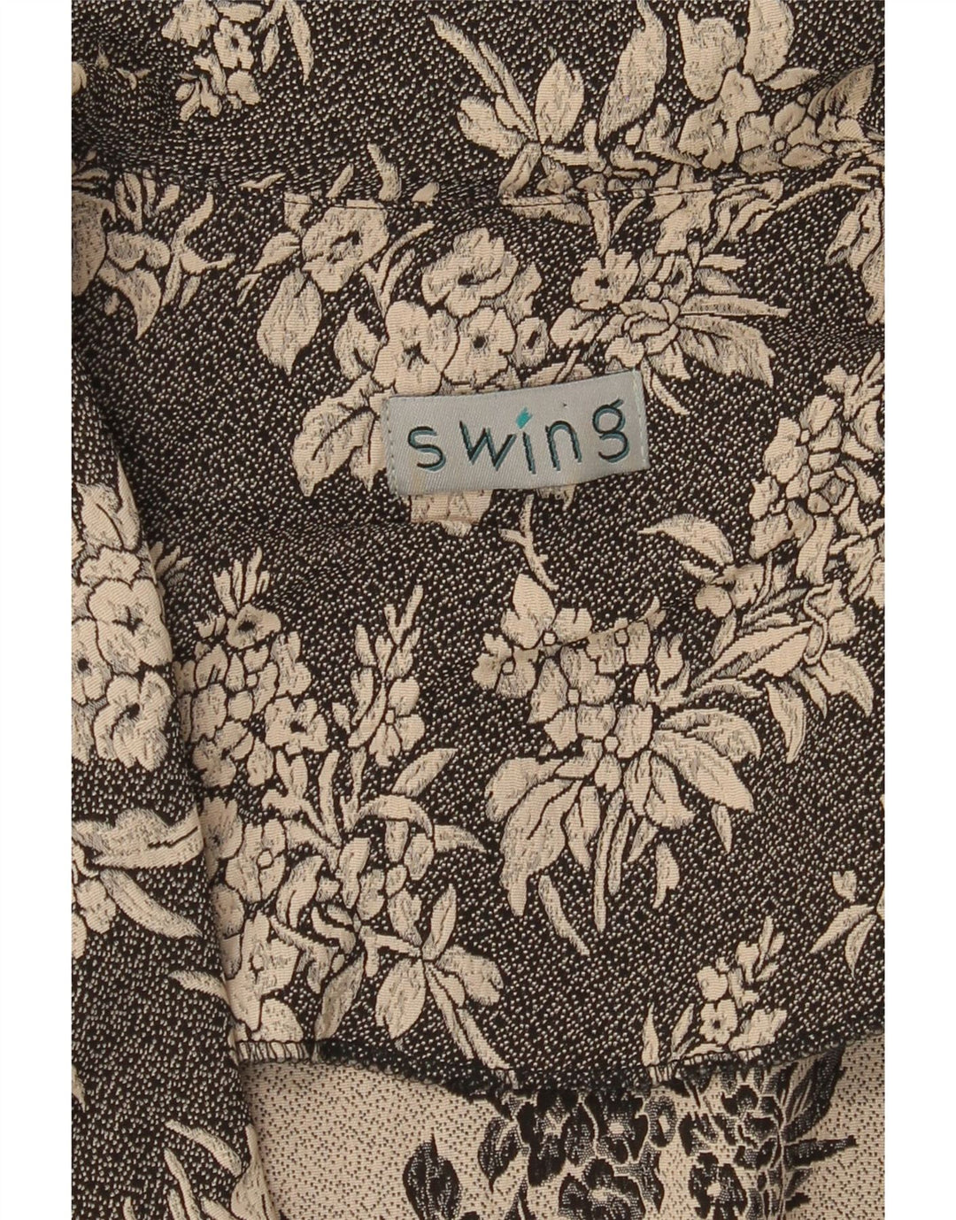 Giacca blazer da donna a 3 bottoni VINTAGE UK 10 piccolo floreale nero