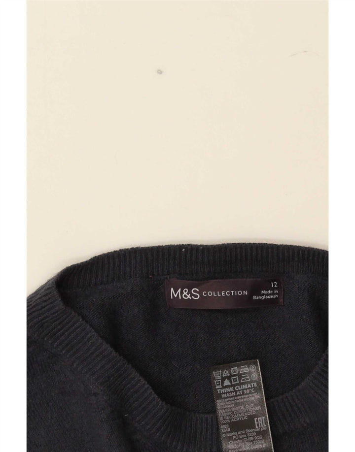 Maglione maglione con scollo a barca da donna Marks & Spencer UK 12 medio blu navy