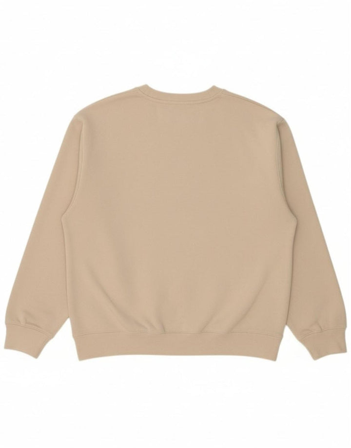 CALVIN KLEIN JEANS Womens Graphic Sweatshirt Jumper US 12 Large Beige