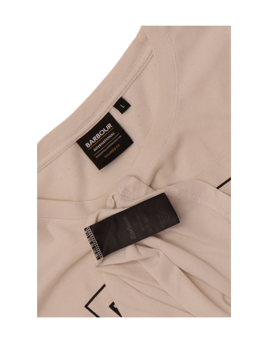Barbour Uomo T-shirt grafica su misura Top Large in cotone bianco