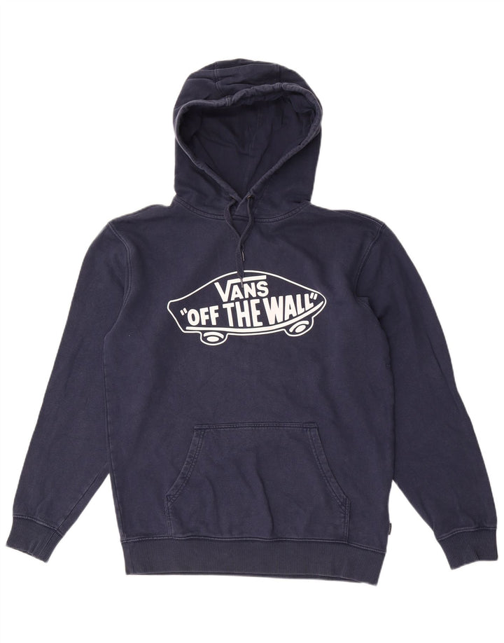 Felpa con cappuccio grafica da uomo Vans Small in cotone blu navy