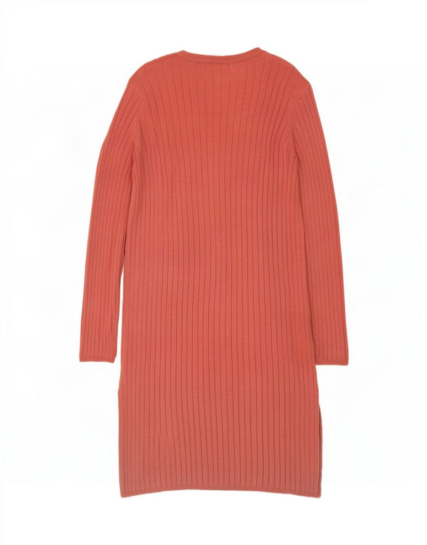 Maglione cardigan aperto lungo da donna Marks & Spencer UK 10 piccolo rosa