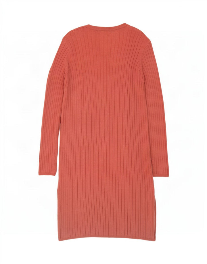 Maglione cardigan aperto lungo da donna Marks & Spencer UK 10 piccolo rosa