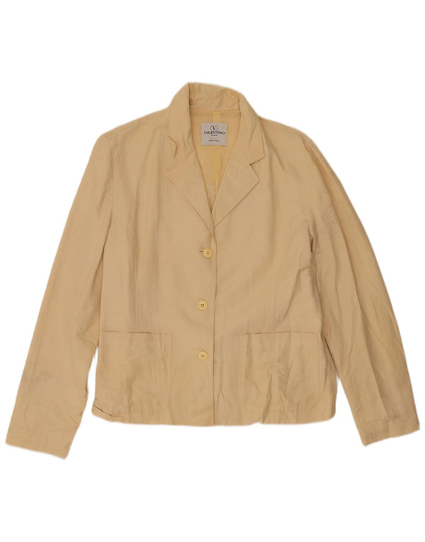 Giacca Blazer 3 Bottoni Donna Valentino IT 40 Piccolo Gessato Beige