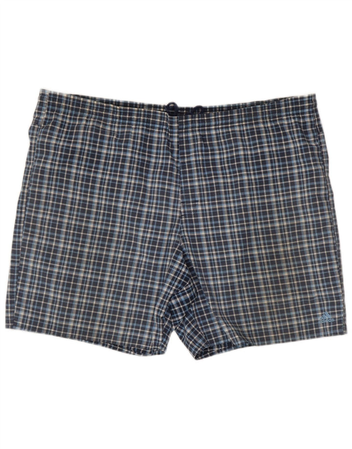 Pantaloncini da bagno da uomo Adidas XL in poliestere a quadri blu