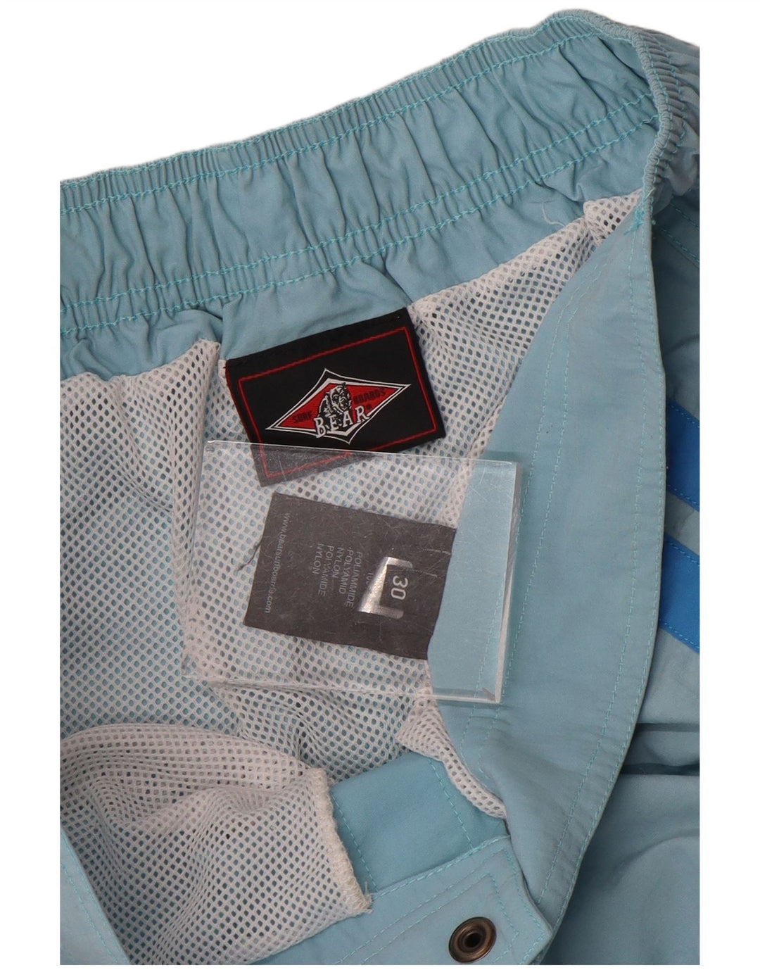 Pantaloncini da bagno da uomo Bear in nylon blu medio