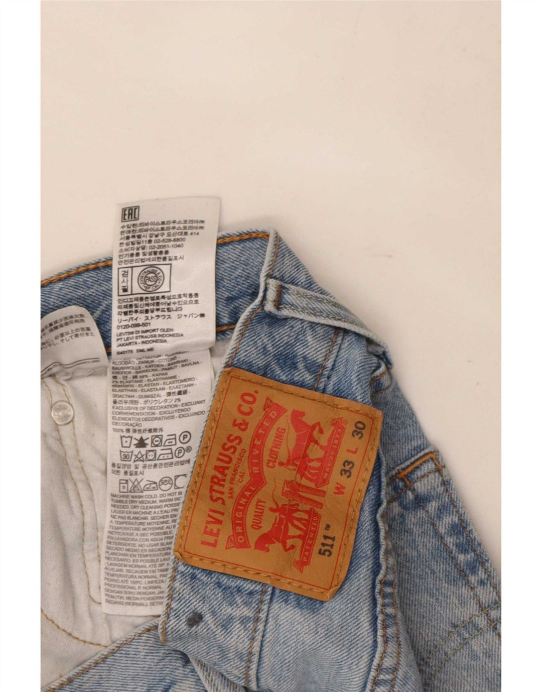Jeans Levi's Uomo 511 Slim W33 L30 Cotone Blu
