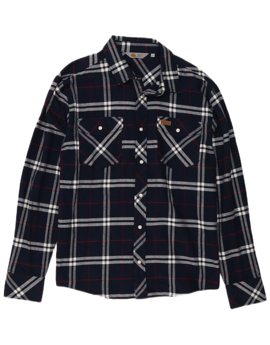 Camicia da uomo in flanella Carhartt grande cotone a quadri blu navy