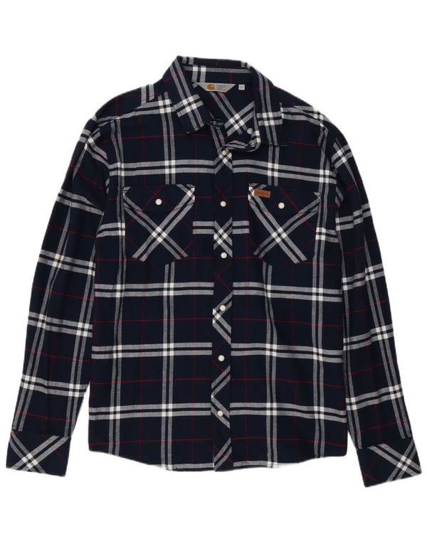 Camicia da uomo in flanella Carhartt grande cotone a quadri blu navy