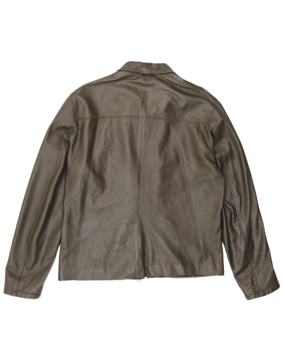Giacca in pelle vintage da uomo UK 40 grande in pelle marrone