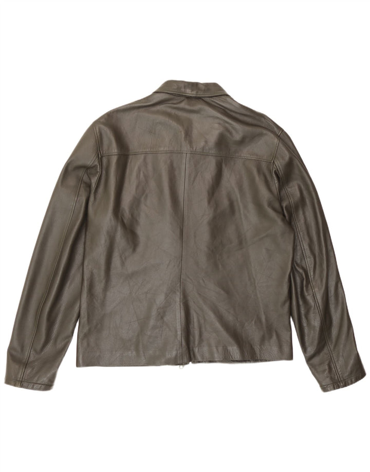 Giacca in pelle vintage da uomo UK 40 grande in pelle marrone