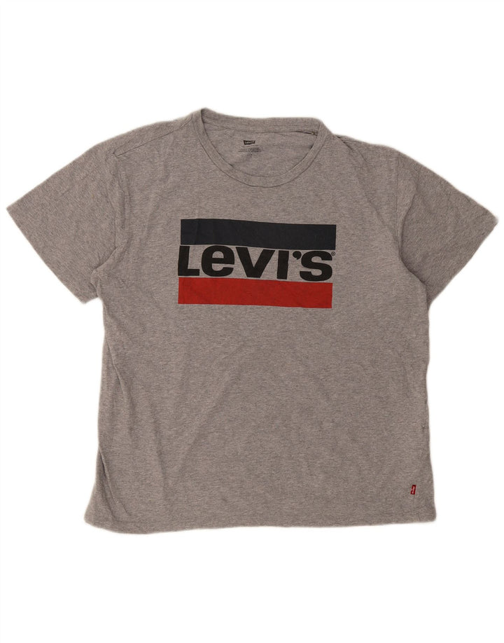 T-shirt grafica da uomo Levi's Top grande in cotone chiazzato grigio