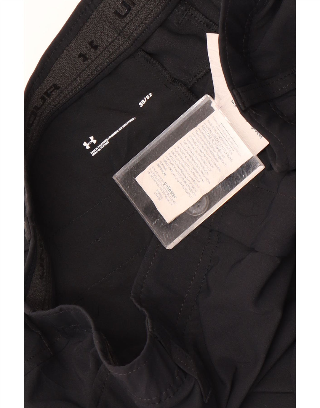 Pantaloni chino dritti da uomo UNDER ARMOUR W38 L32 poliestere nero