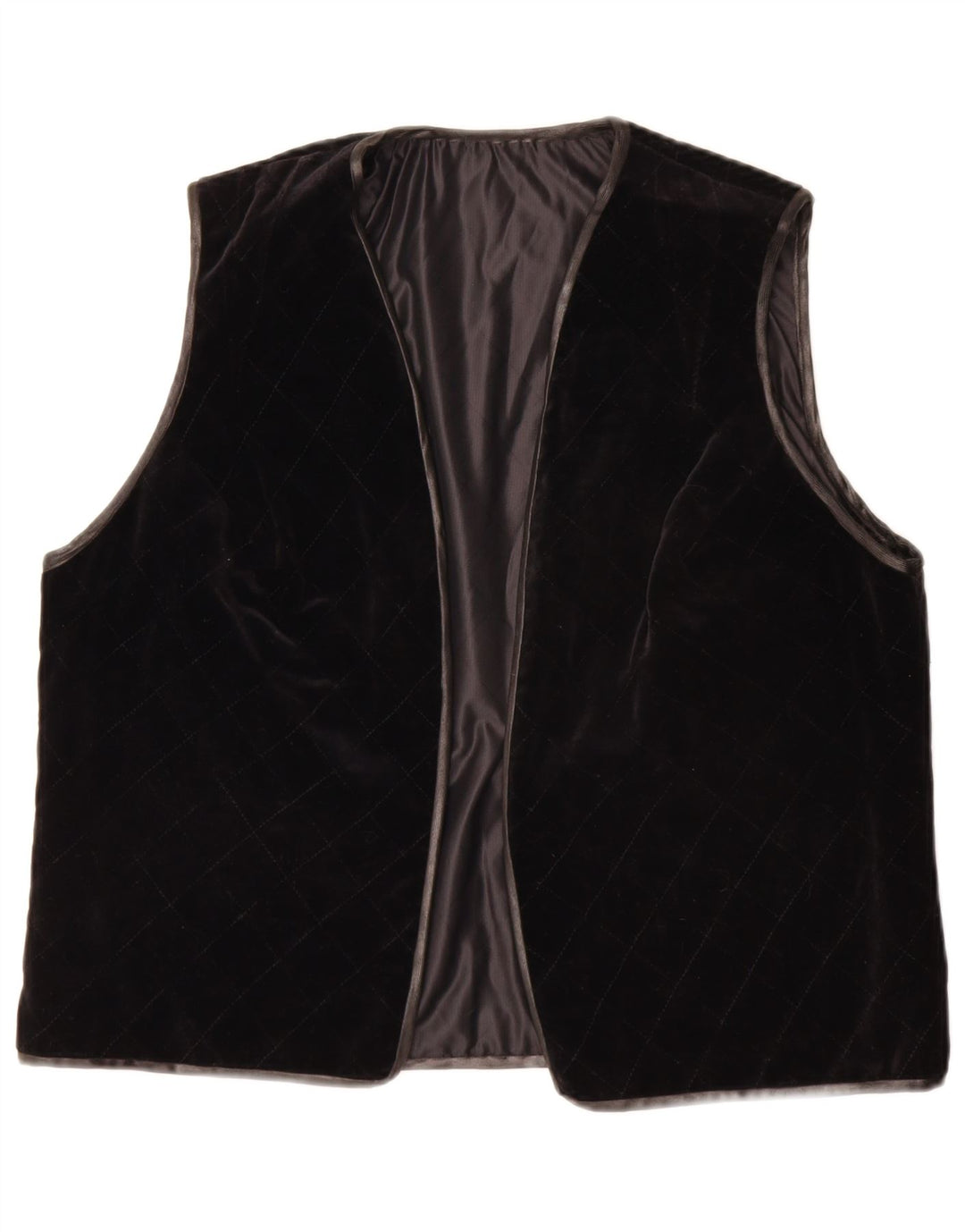 Gilet OPEN da donna vintage UK 14 grande nero