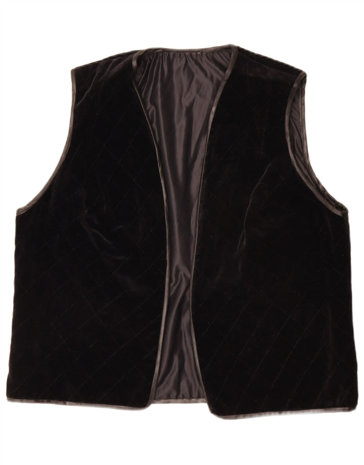 Gilet OPEN da donna vintage UK 14 grande nero