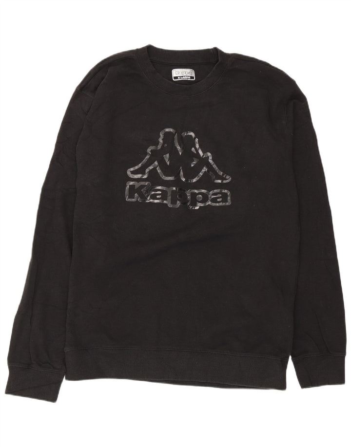 Felpa grafica da uomo Kappa Jumper XL in cotone nero