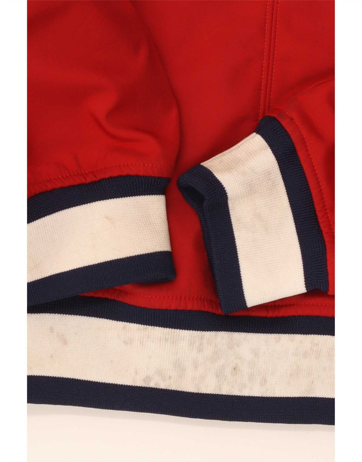 Giacca da tuta grafica da uomo Kappa in poliestere color block rosso medio
