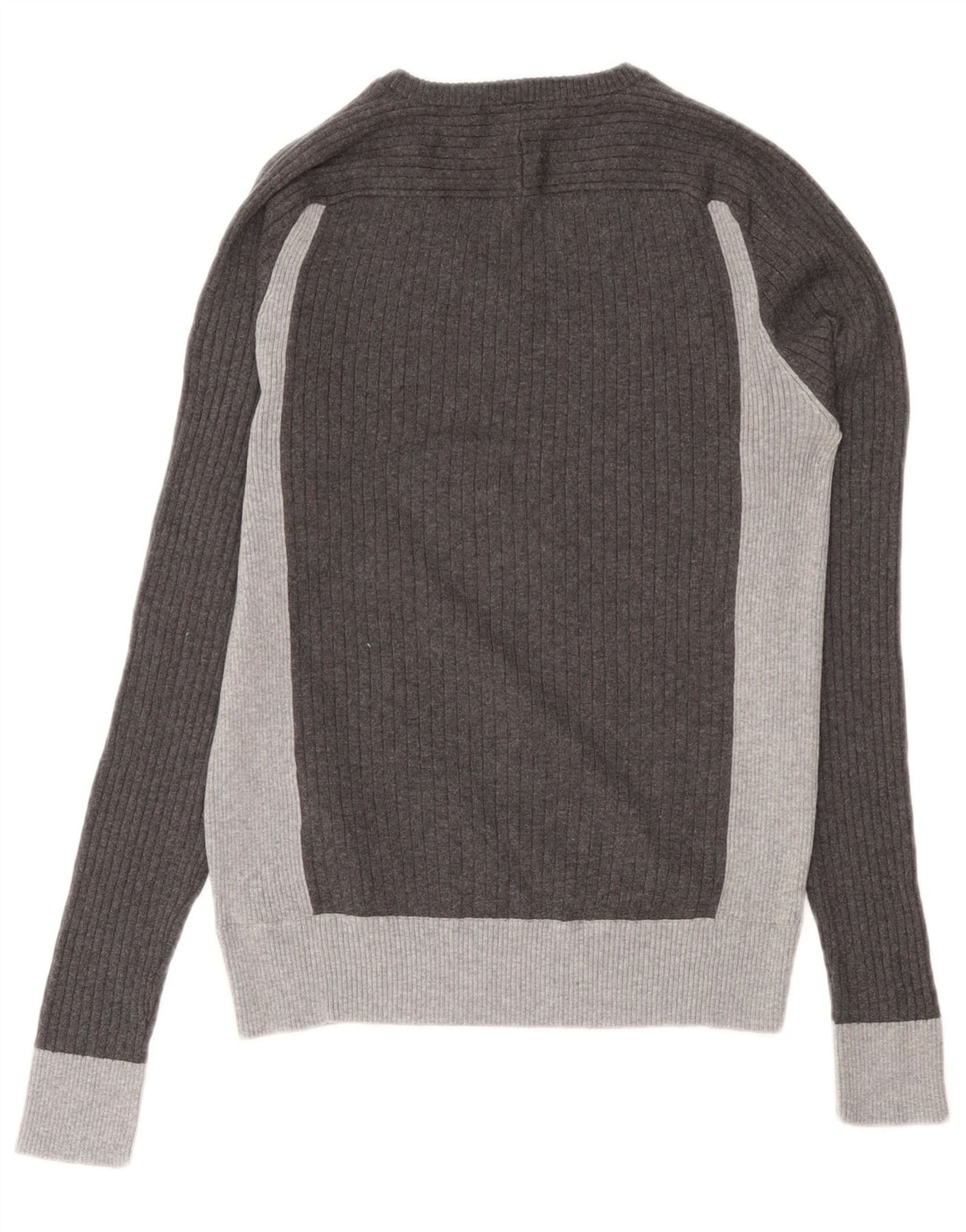Maglione da uomo con scollo a V Gas, cotone color block grigio medio