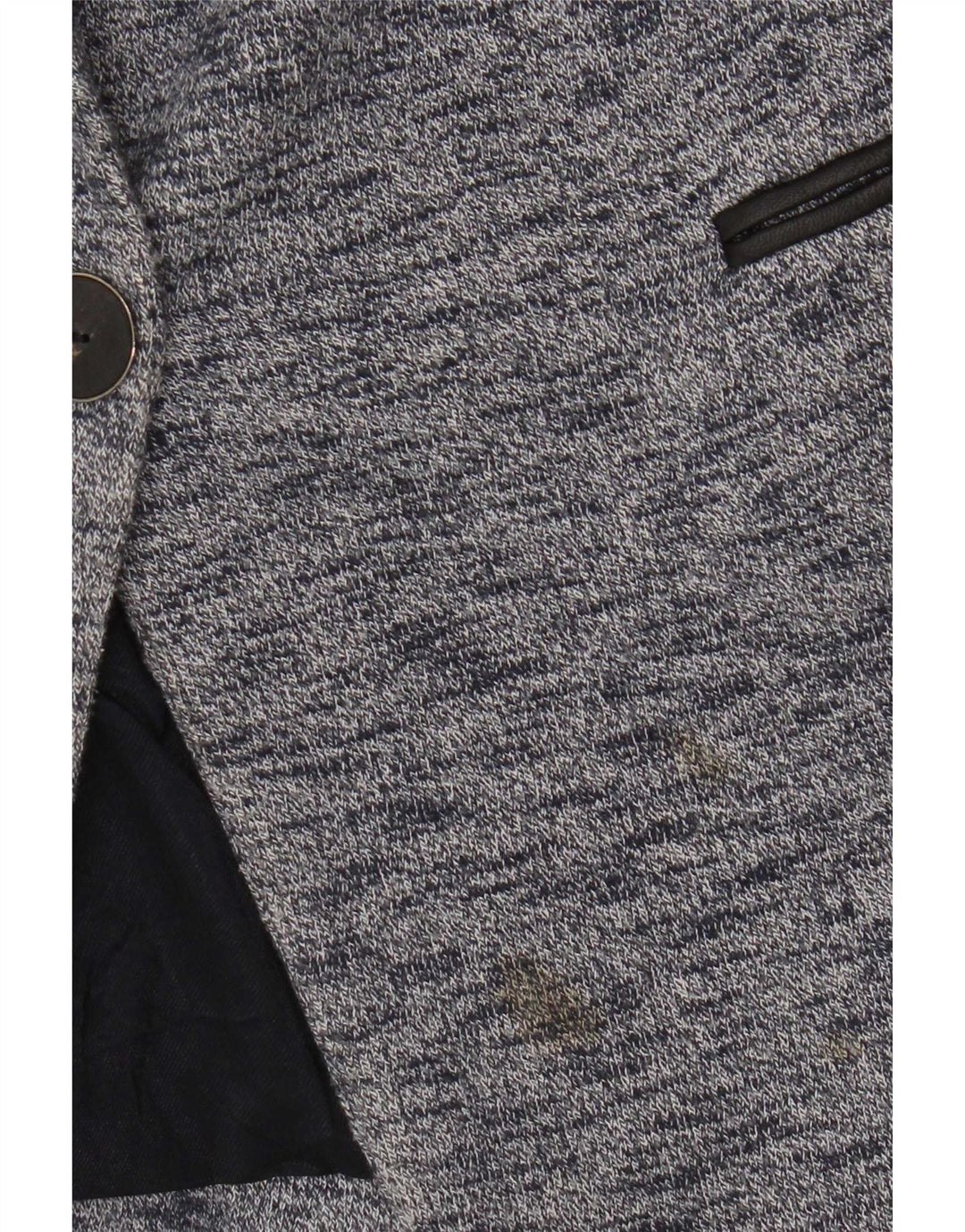 Giacca blazer a 1 bottone da donna Zara UK 6 XS cotone screziato blu