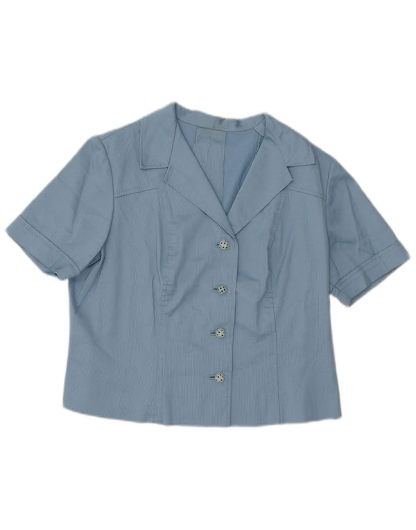 Set gonna vintage in 2 pezzi a maniche corte da donna UK 14 medio W33 a righe blu
