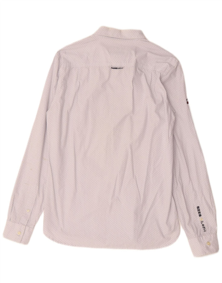 Camicia da uomo Superdry in cotone maculato bianco medio