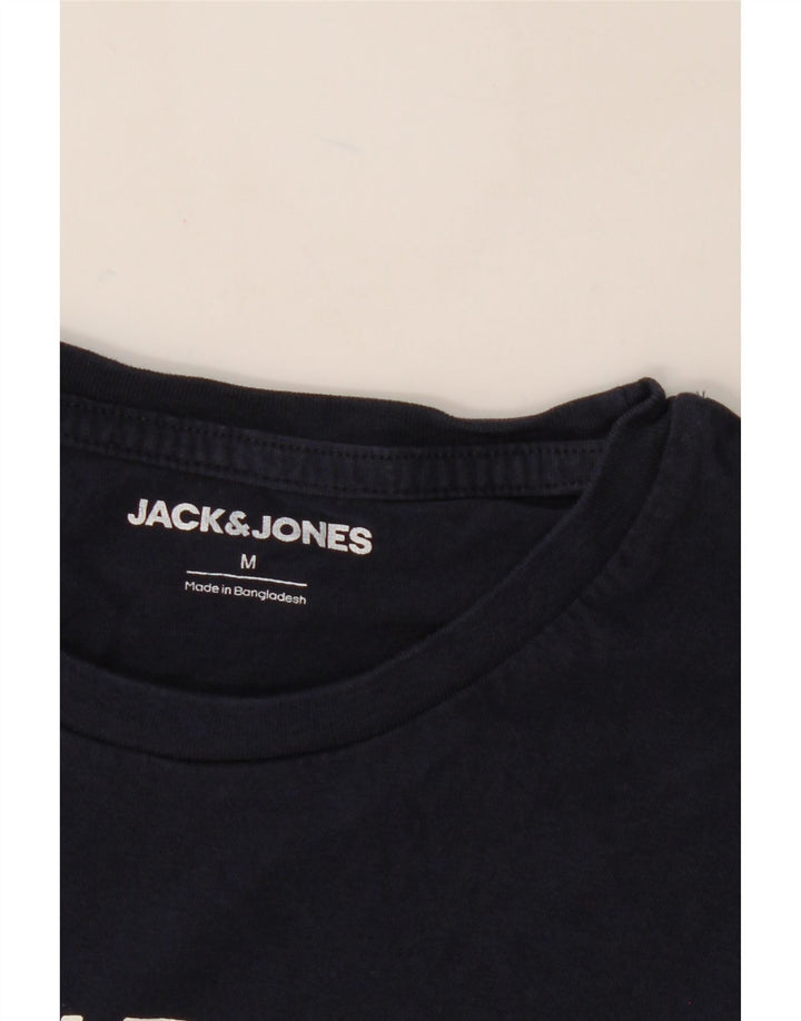 JACK & JONES Mens Graphic T-Shirt Top Medium Navy Blue Cotton Vintage Jack & Jones and Second-Hand Jack & Jones from Messina Hembry 