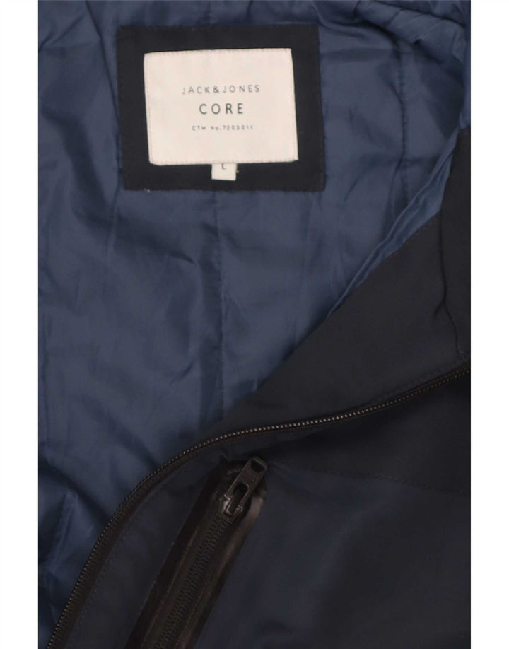 Jack & Jones Giacca imbottita con cappuccio da uomo UK 40 Large Blu Navy Moderno