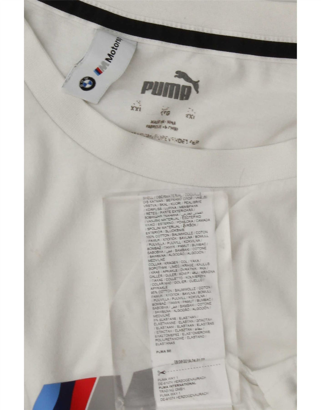 T-shirt grafica da uomo Puma Top 2XL cotone bianco